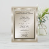 Invitation Papier de mariage métallique en bronze (Debout devant)