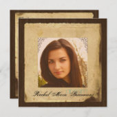 Invitation Papier de parchemin Vintage - Diplôme photo (Devant / Derrière)