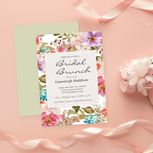 Invitation Papier déchiré Ressort Melody Floral Bridal Brunch