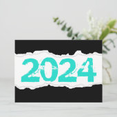 Invitation papier déchirée en 2024 (Debout devant)