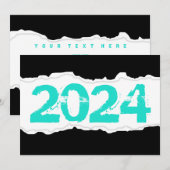 Invitation papier déchirée en 2024 (Devant / Derrière)