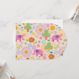 Invitation Papier d'emballage Baby Zoo