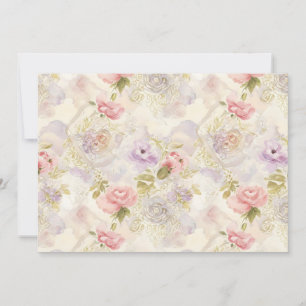 Invitation Papier d'emballage floral à l'aquarelle romantique
