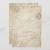 Invitation Papier d'époque avec subtile or fleuri (Devant / Derrière)