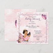Invitation Papier d'invitation Princesse Papillon Bébé Fille (Devant / Derrière)