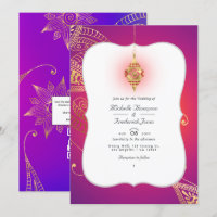 Papier d'or arabe Bollywood Code QR RSVP Mariage