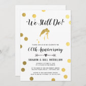 Invitation Papier d'Or On Est Toujours Ensemble | 60e Anniver (Devant / Derrière)