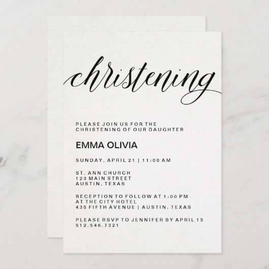 Invitation Papier élégant moderne d'aquarelle des textes | de (Devant / Derrière)