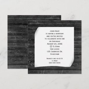 Invitation Papier enroulé sur bois noir