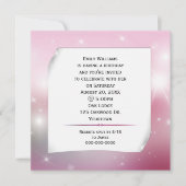 Invitation Papier Enroulé sur Étoiles Bokeh (Devant)