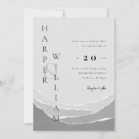 papier gris moderne déchirée montagnes mariage