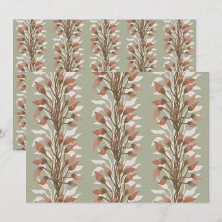 Invitation Papier imprimable abstrait de lys en terre cuite d
