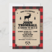 Invitation Papier Kraft Rustique Aspect Plaid Buffle avec Éla (Devant)