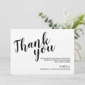 Invitation Papier Kraft Rustique de Remerciement de Mariage e (Debout devant)