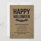 Invitation Papier Kraft Semble Heureux Halloween chauve-souri (Devant)