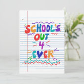 Invitation papier libre pour la fin de l'école (Debout devant)