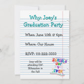 Invitation papier libre pour la fin de l'école (Dos)