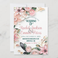Papier Mariage à cadre Pastel Pink