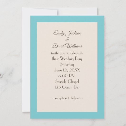 Invitation Papier mariage Avec Dollar De Sable De Plage (Dos)