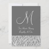 Invitation Papier Mariage Dove Grey and Silver Zebra (Dos)
