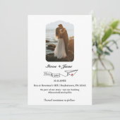 Invitation Papier Mariage Voyage Avion Moderne Enregistrer La (Debout devant)