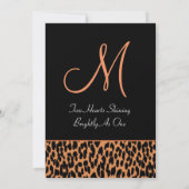Invitation Papier métallique Mariage de léopard orange et noi (Dos)