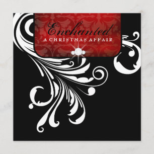 Invitation Papier métallisé 311-Enchanted Red Swanky Swirls