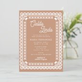 Invitation Papier mexicain Picado Cielito Lindo Baby shower (Debout devant)