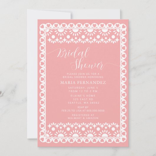 Invitation Papier mexicain Picado Cielito Lindo Fête des mari (Devant)