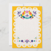 Invitation Papier mexicain Picado Jaune Nuestra Boda Mariage (Dos)