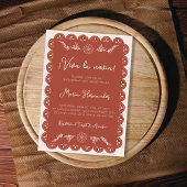 Invitation Papier mexicain Picado Viva La Novia Fête des mari
