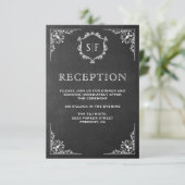 Invitation Papier Monogramme Orné de Réception (Debout devant)