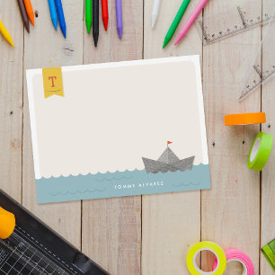 Invitation Papier Nautique Bateau Monogramme Drapeau Papeteri