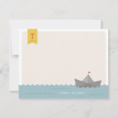 Invitation Papier Nautique Bateau Monogramme Drapeau Papeteri (Devant)