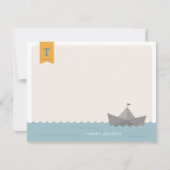 Invitation Papier Nautique Bateau Monogramme Drapeau Papeteri (Devant)