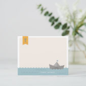 Invitation Papier Nautique Bateau Monogramme Drapeau Papeteri (Debout devant)