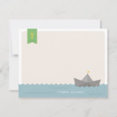 Invitation Papier Nautique Bateau Monogramme Drapeau Papeteri (Devant)