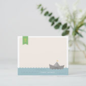 Invitation Papier Nautique Bateau Monogramme Drapeau Papeteri (Debout devant)