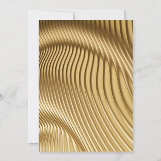 Invitation Papier or avec Roses élégants (Dos)