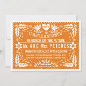 Invitation Papier orange picado mariage couples douche (Devant)