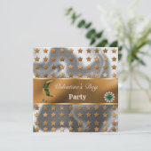 Invitation Papier Pailleté Orange Argent Khaki Lune Saint-Val (Debout devant)