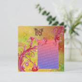 Invitation PAPIER PAPILLON À PAILLES 2 modèle de photo jaune (Debout devant)