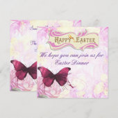 Invitation Papier papillon pour fête de Pâques (Devant / Derrière)