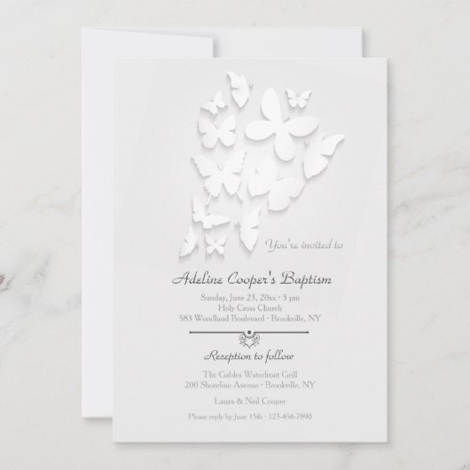 Invitation Papier Papillons (Devant)
