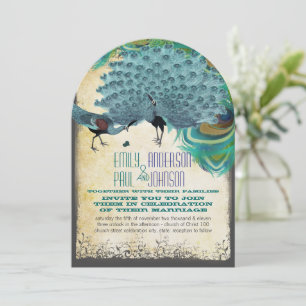 Invitation Papier parchemin bord brûlé spirale plume vintage