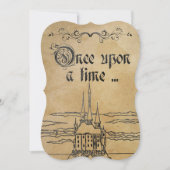 Invitation Papier parchemin rustique thème conte de fées Chât (Devant)