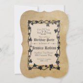 Invitation Papier parchemin rustique thème conte de fées Chât (Dos)
