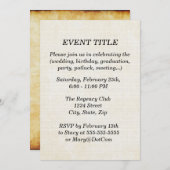 Invitation Papier parcheminé de l'arrière - plan | (Devant / Derrière)
