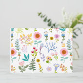 Invitation papier peint floral botanique d'été pour emballage (Debout devant)