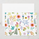 Invitation papier peint floral botanique d'été pour emballage (Devant / Derrière)